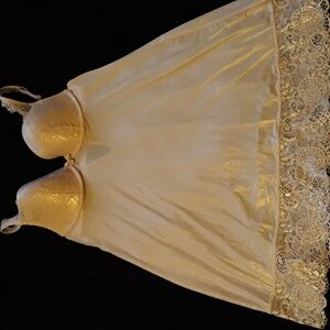 Victoria's Secret Shimmering Cream Lace Chemise